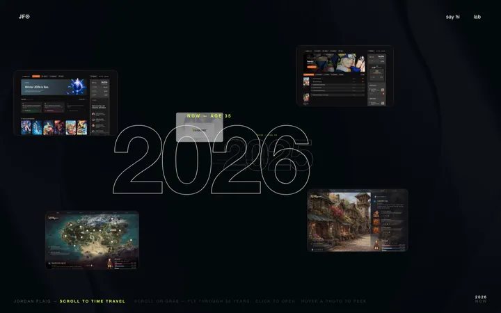 A dark 3D tunnel of screenshots with a large outlined 2026 in the middle