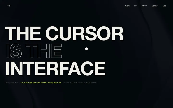 Large white headline reading The cursor is the interface